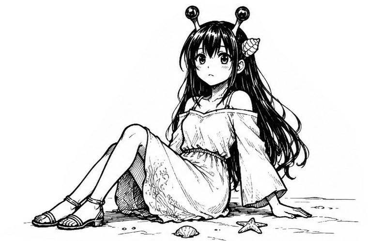 Misaki manga character sketch