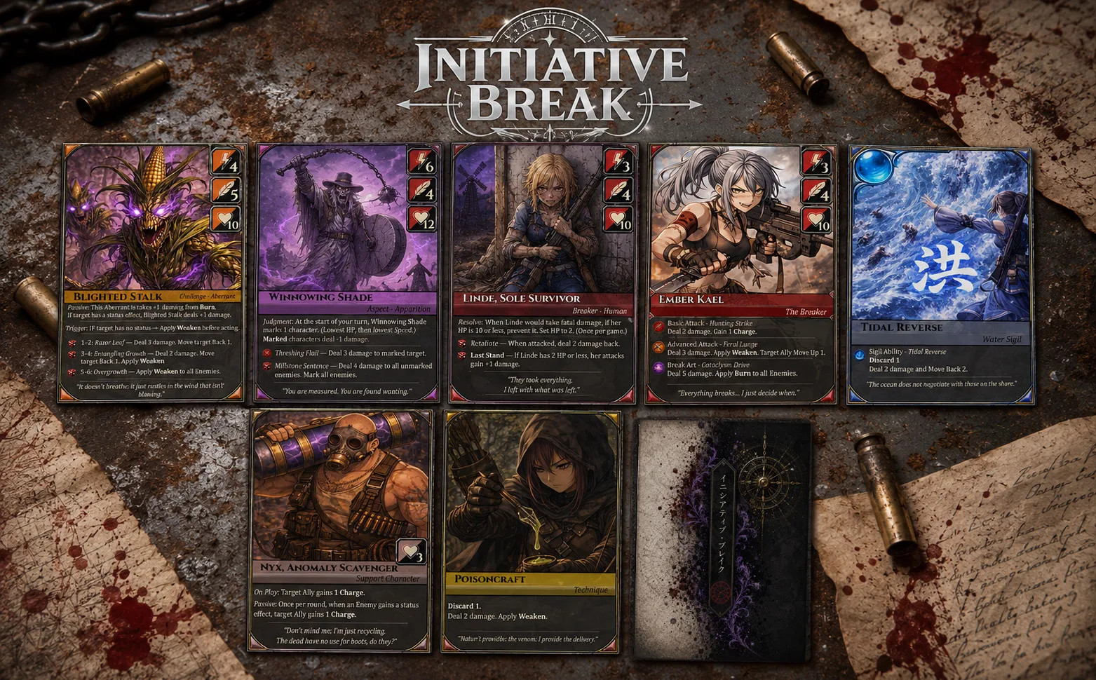 A display of Initiative Break cards
